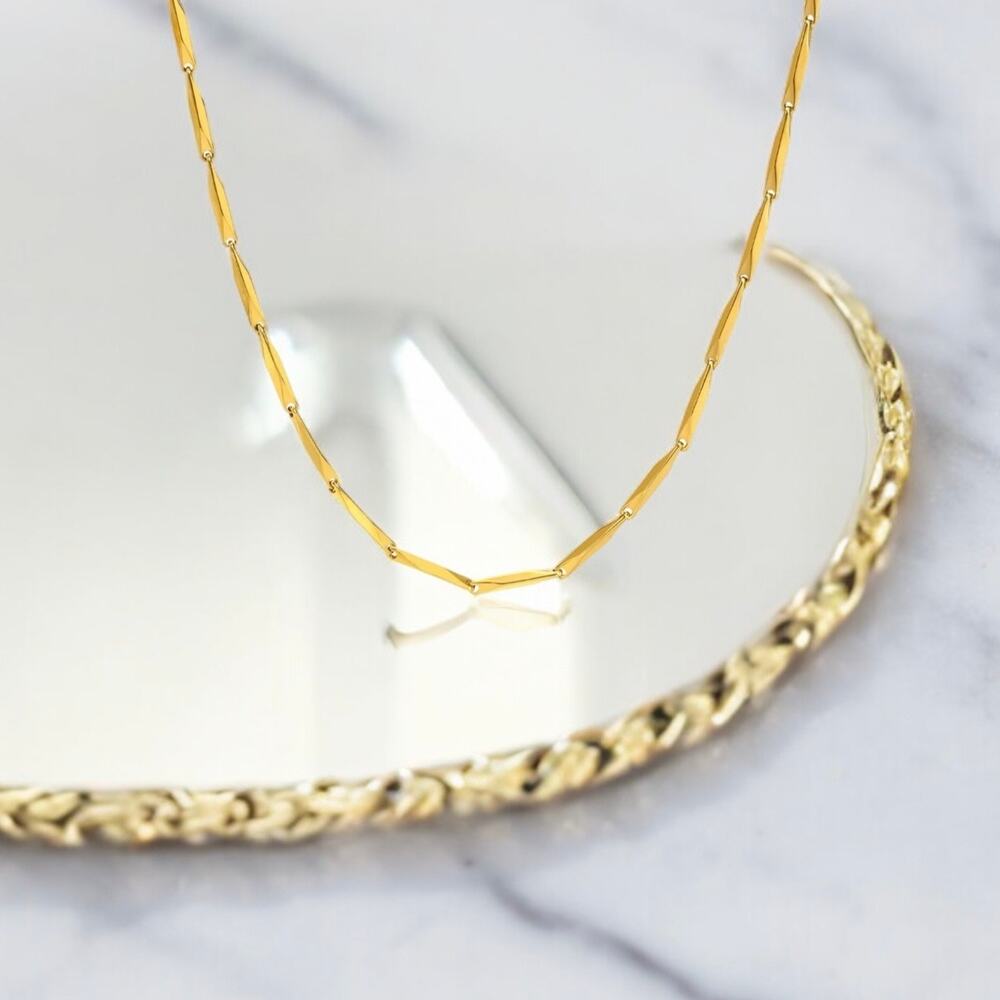 NEW 18K yellow gold plated twisted necklace jewelry B5A